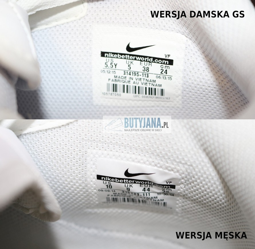 Oryginalna metka Nike Air Force White męskie i damskie